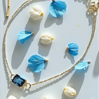 Златна гривна с Топаз London BluеGumon 18K