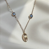 Златно колие с Аквамарин