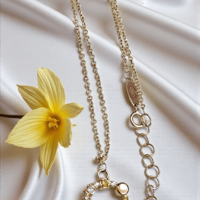 Златно колие с жълти циркони Novello