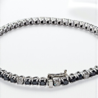 Тенис гривна с бели и черни диаманти