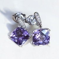 Златенкомплект с аметист и диаманти