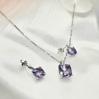 Златен комплект с Аметист и Диаманти