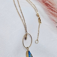 Колие от 14К жълто злато Перо