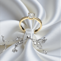 Златен пръстен с циркони