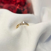 Златен пръстен с циркони Нежно обещание