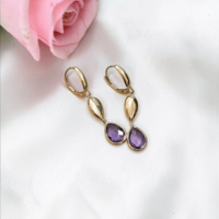 Дамски златен комплект с Аметист