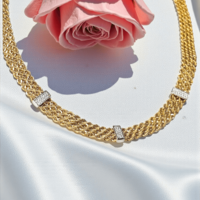 Колие от жълто и бяло злато Eleganza