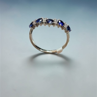 Златен пръстен със сапфири и диамантиСиня Елегантност I GIOIELLI DEL SOLE