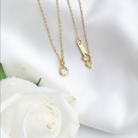 Златно колие с диамант от 18К злато I GIOIELLI DEL SOLE