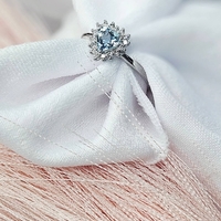 Златен пръстен от бяло злато 18К Аквамарин и Диаманти The Frozen Kingdom