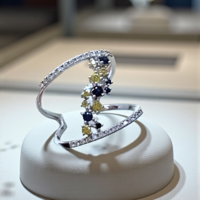 Дамски пръстен със сапфири и диаманти