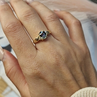 Златен пръстен със Сапфир и Диаманти Verde Imperiale