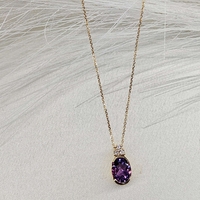 Златен комплект с Аметист и Цирконии