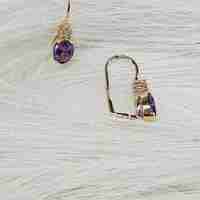 Златен комплект с Аметист и Цирконии