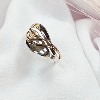 Златен пръстен от бяло и розово злато „Eterna Duo“