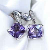 Златенкомплект с аметист и диаманти