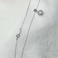 Златно колие от бяло злато 18К с Аквамарин и ДиамантиI Gioielli del Sole