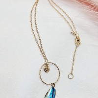 Колие от 14К жълто злато Перо