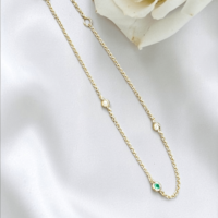 Златна гривна с диаманти и изумруд Lusi Gioielli