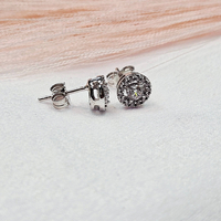 Комплект от бяло злато и циркони