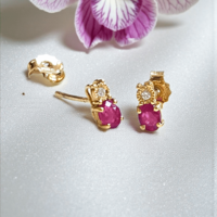 Златни обеци с диаманти и рубини I GIOIELLI DEL SOLE