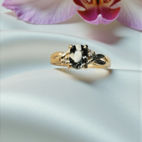 Златен пръстен със Сапфир и Диаманти Verde Imperiale