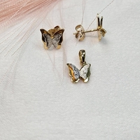 Комплект медальон и обеци Пеперудки