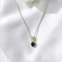 Дамско колие със Сапфир и диаманти от 18К злато I Gioielli del Sole