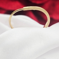 Твърда Златна Гривна от Диамантирано и Сатенирано злато