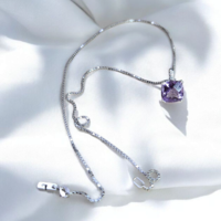 Златенкомплект с аметист и диаманти