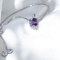 Златенкомплект с аметист и диаманти