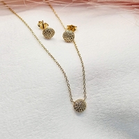 Комплект Сфера от жълто злато и циркони