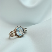 Златен пръстенс Аквамарин