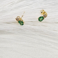 Златни обеци с Изумруд и Диаманти I Gioielli del Sole