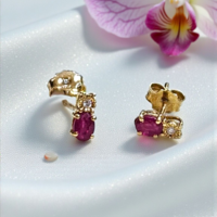 Златни обеци с диаманти и рубини I GIOIELLI DEL SOLE