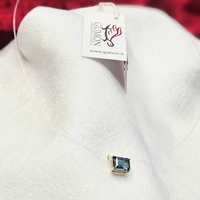 Колие на корда с природен Топаз London Blu  елементи от 18К злато Gumon