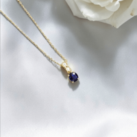 Дамско колие със Сапфир и диаманти от 18К злато I Gioielli del Sole