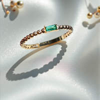 Златен пръстен с Изумруд 