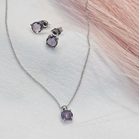 Комплект от бяло злато и Аметист