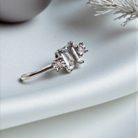 Златен пръстен с Аквамарин и Диамант от 18К злато I Gioielli del Sole