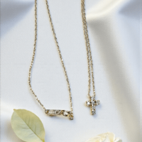 Златно колие с кръстче от 18К злато и диаманти I Gioielli del Sole