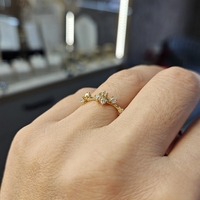 Златен пръстен Романтичен букет с циркони