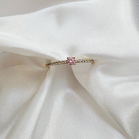 Златен пръстен с розов цирконий