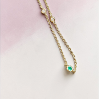 Златна гривна с диаманти и изумруд Lusi Gioielli