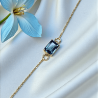 Златна гривна с Топаз London BluеGumon 18K