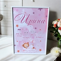 Бебешка визитка в рамка - Ирина