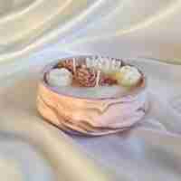 Луксозен керамичен комплект “Marble Bloom Duo” – ръчно изработени ароматни свещи