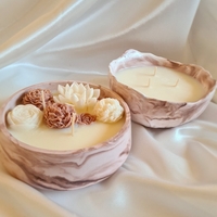 Луксозен керамичен комплект “Marble Bloom Duo” – ръчно изработени ароматни свещи