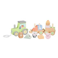 Играчка за дърпане и сортиране - Трактор с животните от фермата (FSC®)