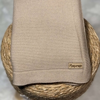 Мекичко памучно одеяло в бежово